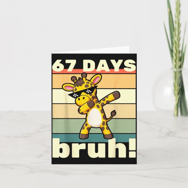Carte 67 Days Of School Bruh Funny Meme Boys Kids Dabbin (Devant)
