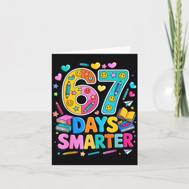 Carte 67 Days Of School Funny Meme Teacher Student  (Devant)