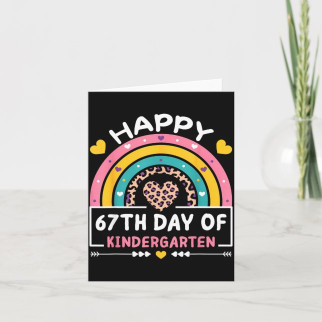 Carte 67 Days Of School Happy 67th Day Of Kindergarten T (Devant)