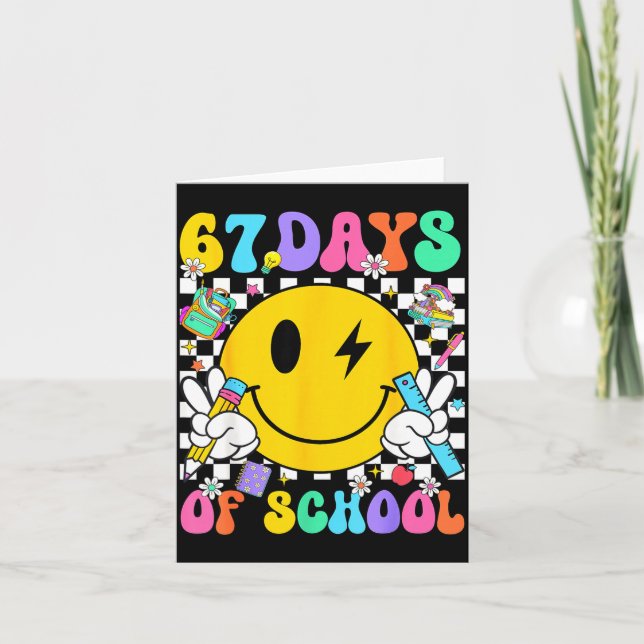 Carte 67 Days Of School Smile Face 67 Days Smarter Teach (Devant)