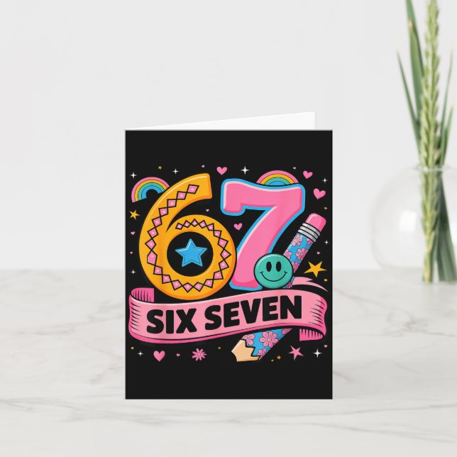 Carte 67 Days School 67 Six Seven Funny 67 Teachers Stud (Devant)