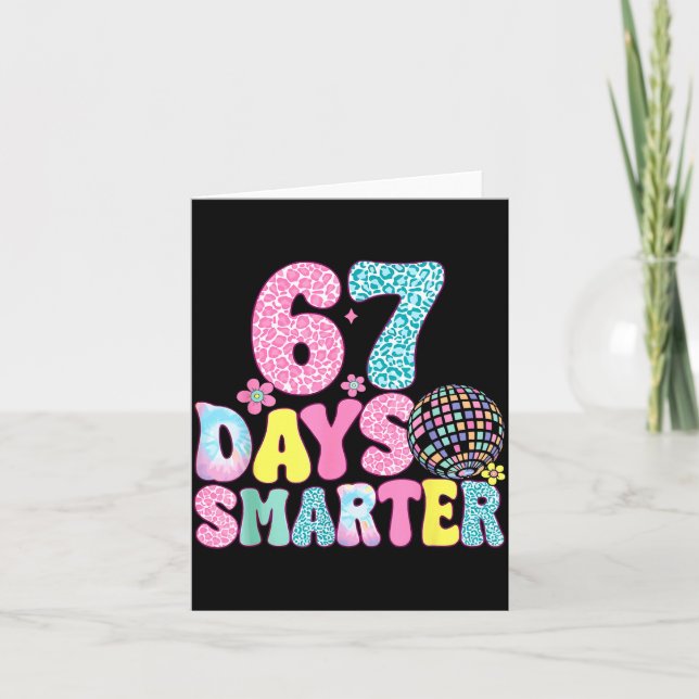 Carte 67 Days Smarter Rainbow Back To School Teacher Kid (Devant)
