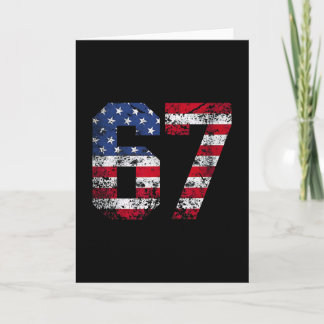 Carte 67 Drapeau Américain Mème Drôle Six Sept Gen Alpha