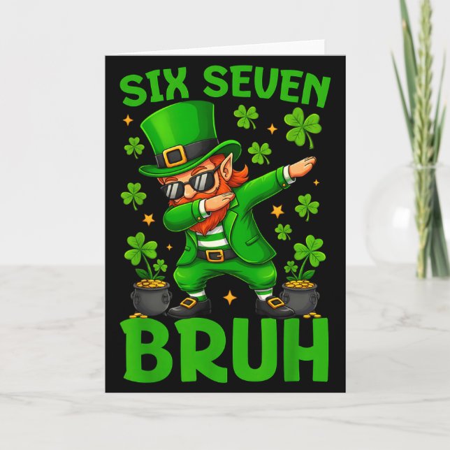 Carte 67 drôle de jour de la Saint-Patrick Six Seven Mem (Devant)