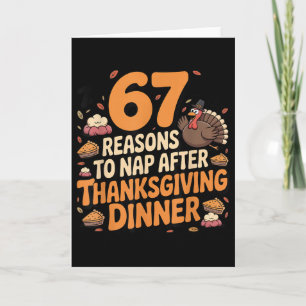 Carte 67 drôle Six Sept Gen Alpha Meme Dinde Thanksgivin