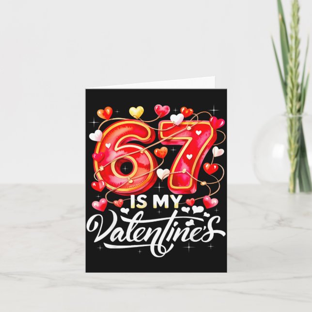 Carte 67 Est Mon Valentin Coeurs Six Sept Mème Drôle Dir (Devant)
