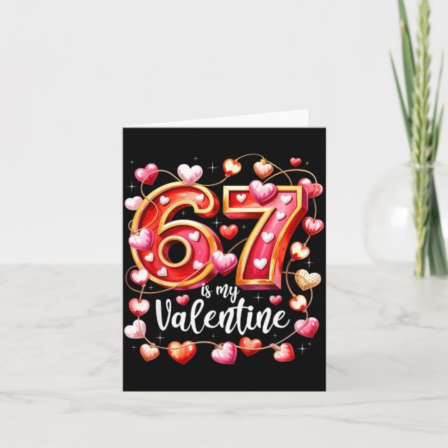Carte 67 Est Mon Valentin Coeurs Six Sept Mème Drôle Dir (Devant)