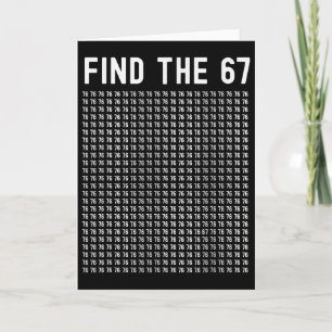 Carte 67 Game Trouver 67 Meme Garçons Filles 6 7 Slang A