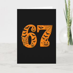 Carte 67 Halloween Six Seven Brainrot Mème Garçons Enfan
