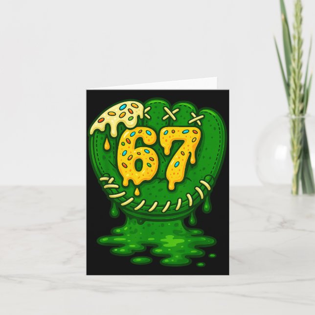 Carte 67 Ice Cream Drip Funny Six Seven Baseball  (Devant)