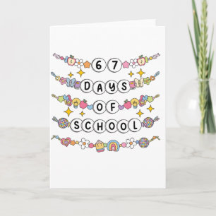 Carte 67 Jours d'École Enseignant Mignon Coloré Classe