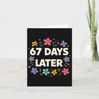 Carte 67 jours plus tard 67e jour d'école 67 mème