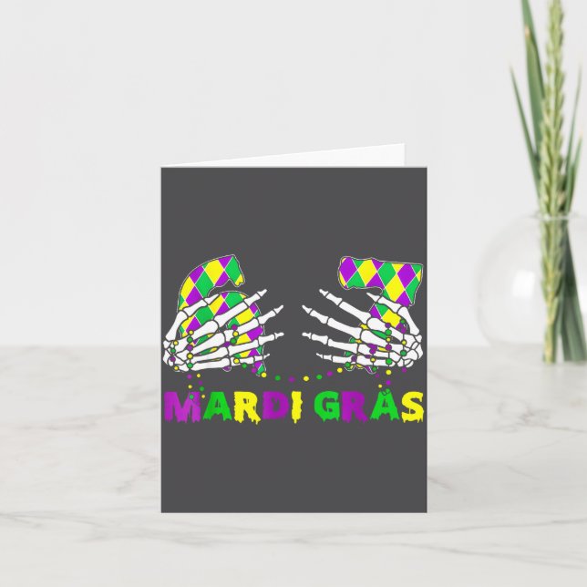 Carte 67 Mardi Gras Skeleton Hands Fleur De Lis 6 7 Meme (Devant)