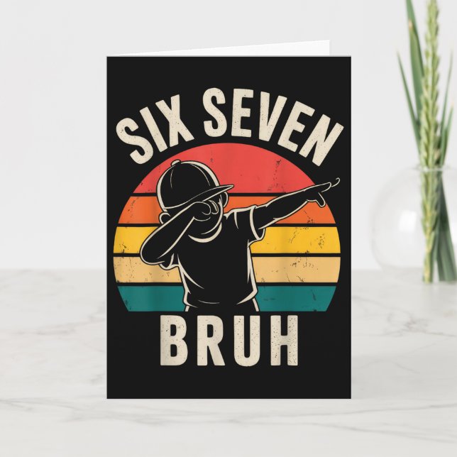 Carte 67 Meme 6 7 Nombres Dabbing Six Sept Bruh  (Devant)