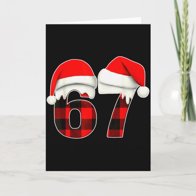 Carte 67 Meme Brainrot Funny Christmas Plaid Xmas Pajama (Devant)