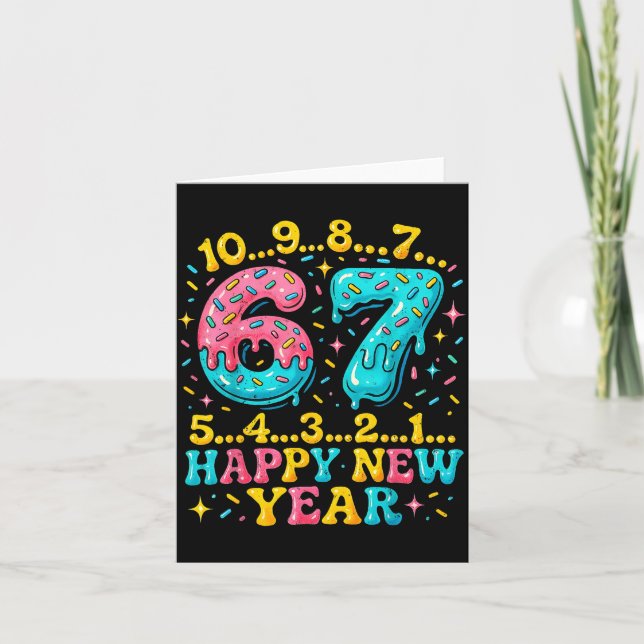 Carte 67 Meme Countdown Happy New Year Funny Drip Number (Devant)