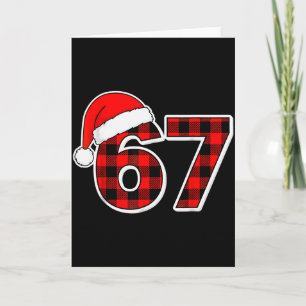 Carte 67 Mème Drôle de Noël Rouge Carreaux Xmas Pyjama S