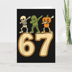 Carte 67 Meme Drôle Halloween Nombres Six Sept Hommes Fe