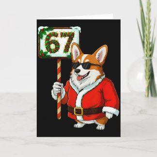 Carte 67 Meme Drôle Six Sept Noël Corgi Chien Amoureux