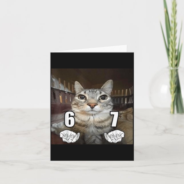 Carte 67 Meme Funny Cat Six Seven Meme 6 7  (Devant)