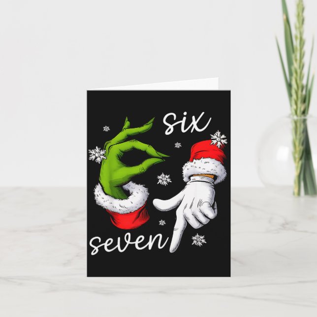 Carte 67 Meme Humor Funny Santa Says Six Seven Christmas (Devant)
