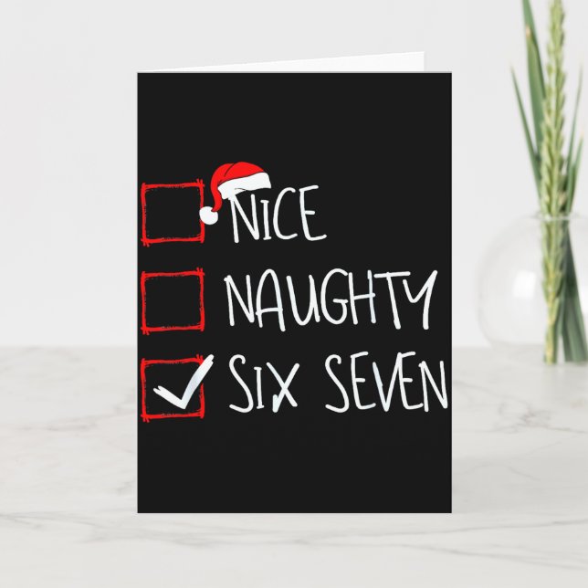 Carte 67 Meme Nice Naughty Six Seven Gen Alpha Funny Chr (Devant)