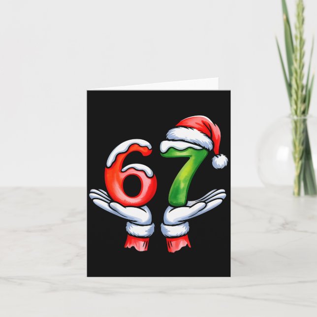 Carte 67 Meme Santa Claus Hand Funny Six Seven Christmas (Devant)