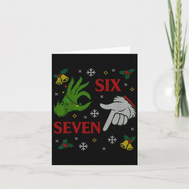 Carte 67 Meme Santa Hands Christmas Ugly Sweater Xmas Ce (Devant)