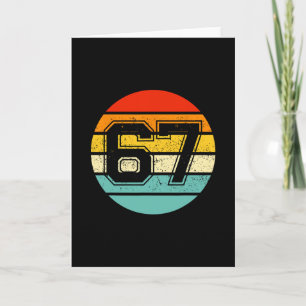 Carte 67 Mème Six Sept 6 7 Mème Drôle Numéro Vintage 