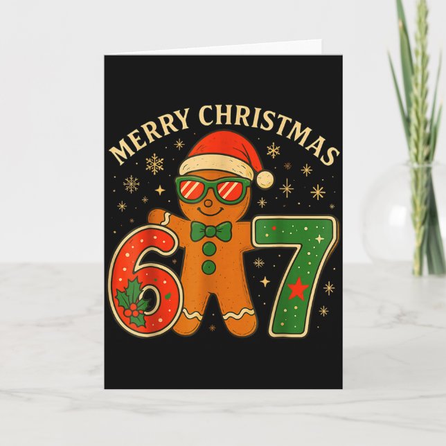 Carte 67 Meme Six Seven 6 7 Meme Funny Christmas Gingerb (Devant)