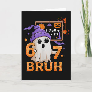 Carte 67 Professeur Halloween Fantôme Six Sept Mème Math