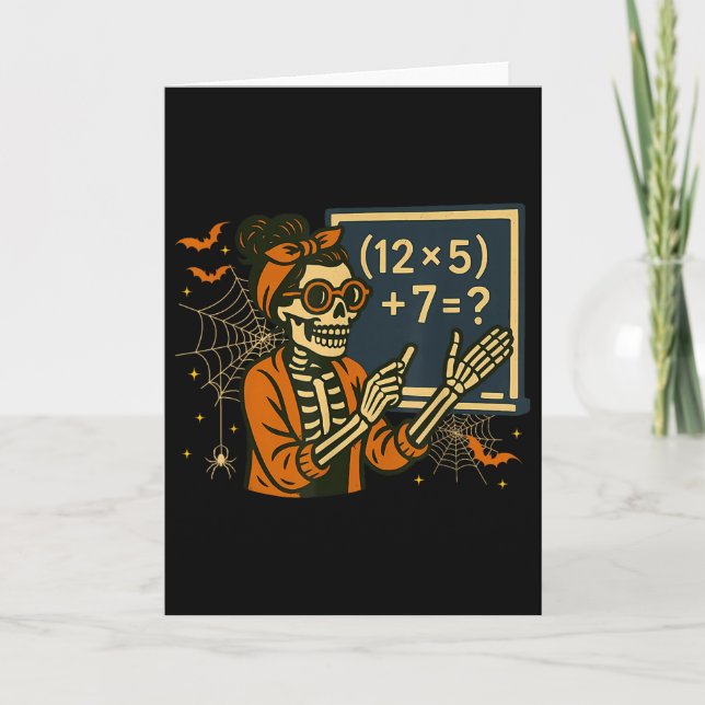 Carte 67 Professeur Halloween Squelette Six Sept Meme Ma (Devant)