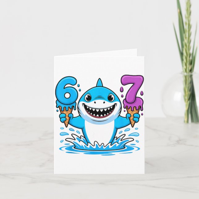 Carte 67 Shark Six Seven Ice Cream Drip Funny Gen Alpha  (Devant)