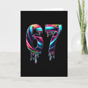 Carte 67 Six Seven 6 7 Conception de Mème Drôle 6 7 