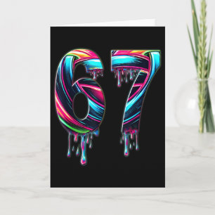 Carte 67 Six Seven 6 7 Création de mème Drôle 6 7 