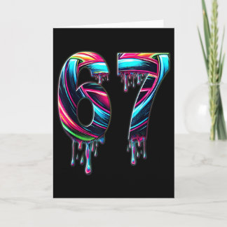 Carte 67 Six Seven 6 7 Meme Design Funny 6 7 