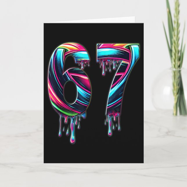 Carte 67 Six Seven 6 7 Meme Design Funny 6 7  (Devant)