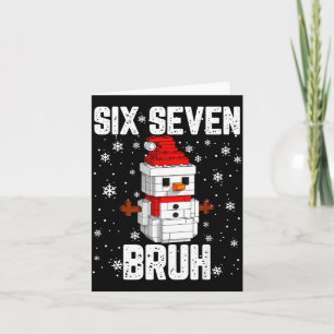 Carte 67 Six Seven Bruh Bonhomme de Neige Blocs de Const