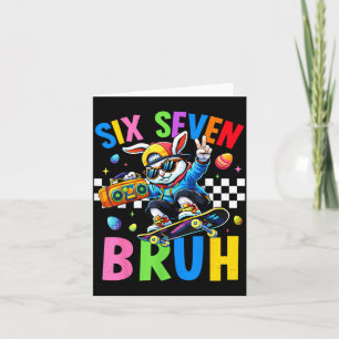 Carte 67 Six Seven Bruh Bunny pour enfants filles garçon