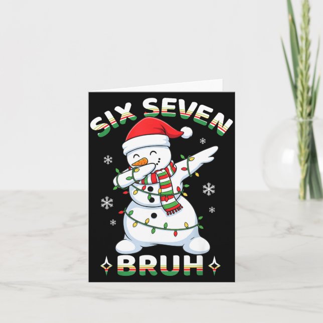 Carte 67 Six Seven Bruh Meme Funny Dabbing Snowman Chris (Devant)