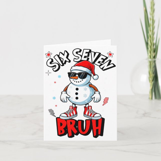 Carte 67 Six Seven Christmas Bruh Snowman Funny Kids Boy (Devant)