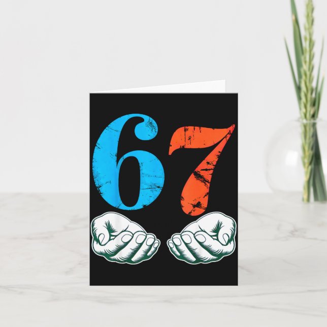 Carte 67 Six Seven Meme 6 7 Hands  (Devant)