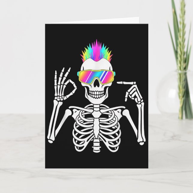 Carte 67 squelette Gen Alpha drôle Six Sept Halloween Me (Devant)