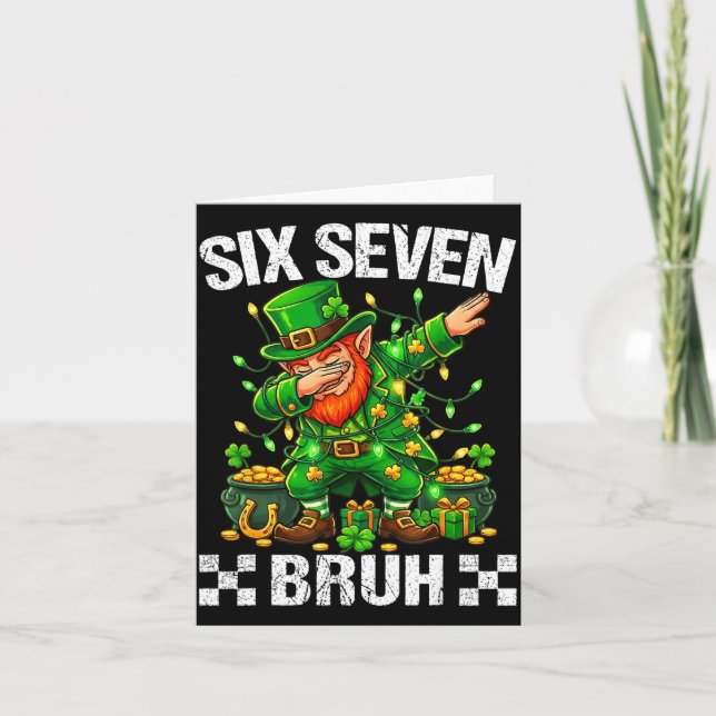 Carte 67 St Patrick drôle Six Seven Meme Lutins Garçon (Devant)