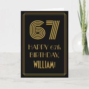 Carte 67e anniversaire : Art Déco Inspiré Look "67" & No