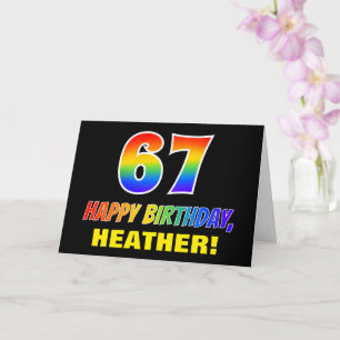 Carte 67e anniversaire : Bold, amusant, simple, arc-en-c