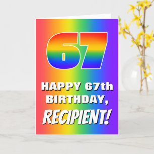 Carte 67e anniversaire : coloré, amusant Motif arc-en-ci