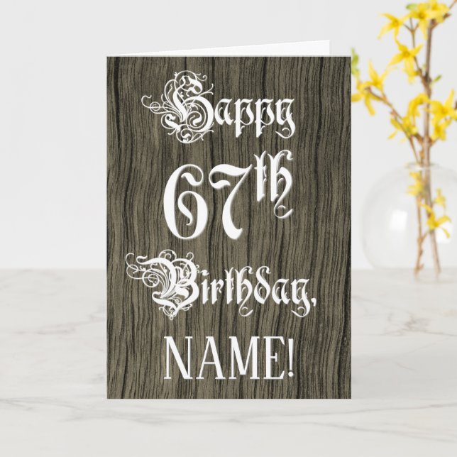 Carte 67e anniversaire : Texte élégant et raffiné; Faux  (Fleur jaune)