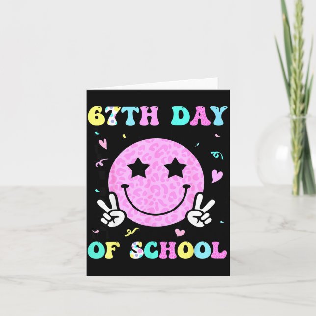 Carte 67th Day Of School Smile Face Six Seven Meme Girls (Devant)