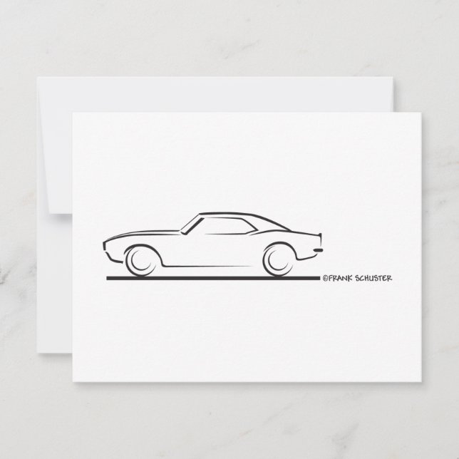 Carte 68 Camaro dur dessus NOIR (Devant)